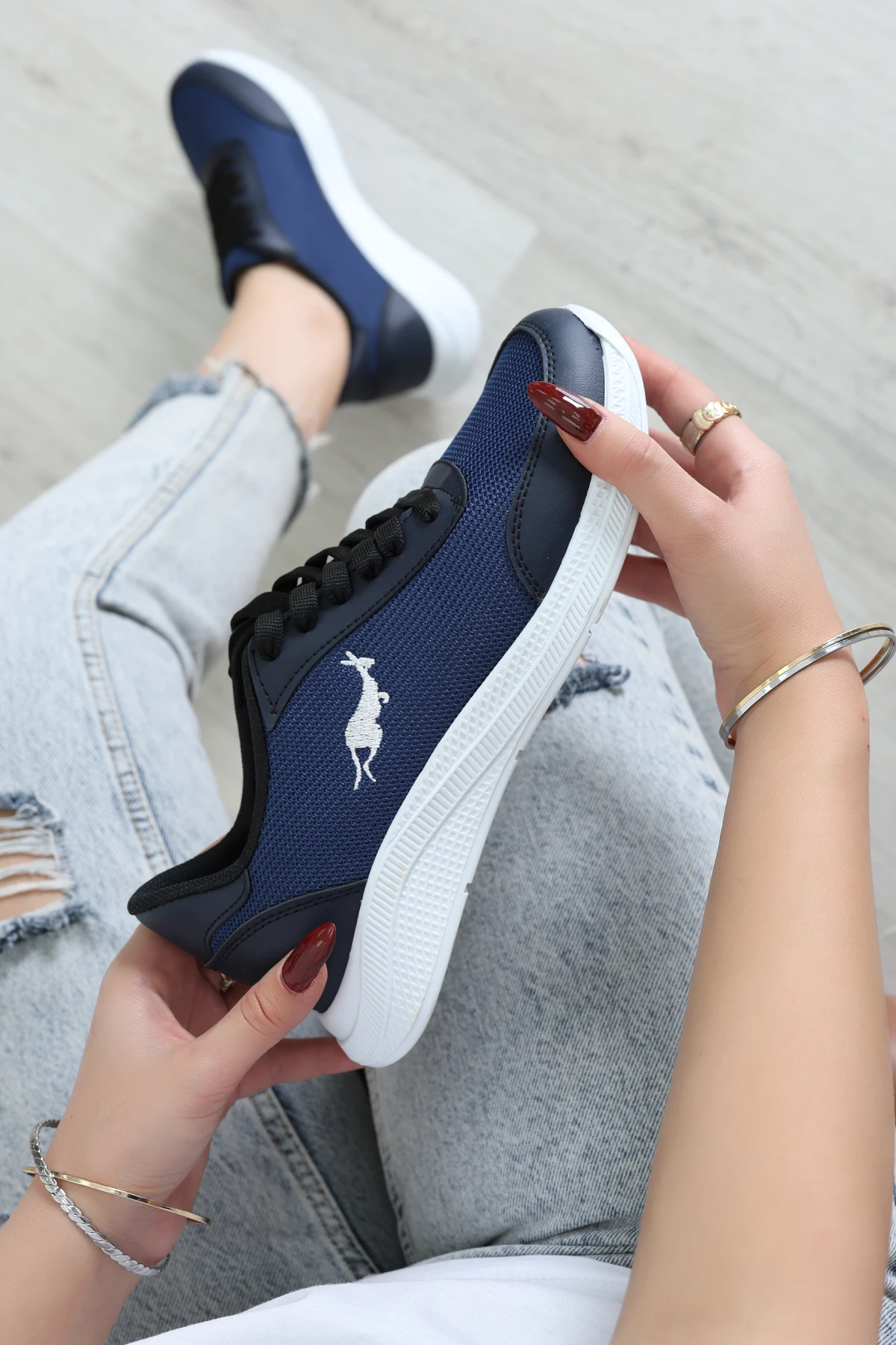 Baskılı Spor Ayakkabı Lacivert - 31911.264.