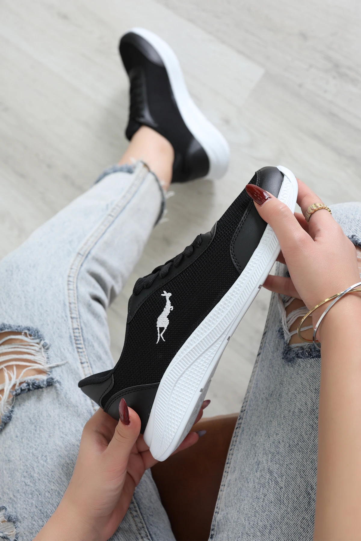 Baskılı Spor Ayakkabı Siyahbeyaz - 31911.264.