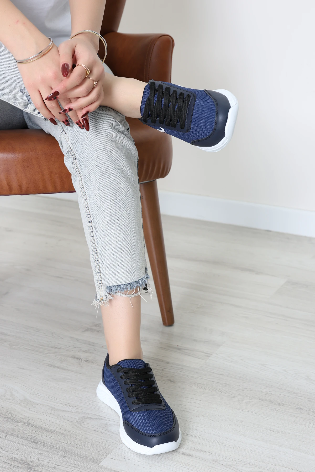 Baskılı Spor Ayakkabı Lacivert - 31911.264.