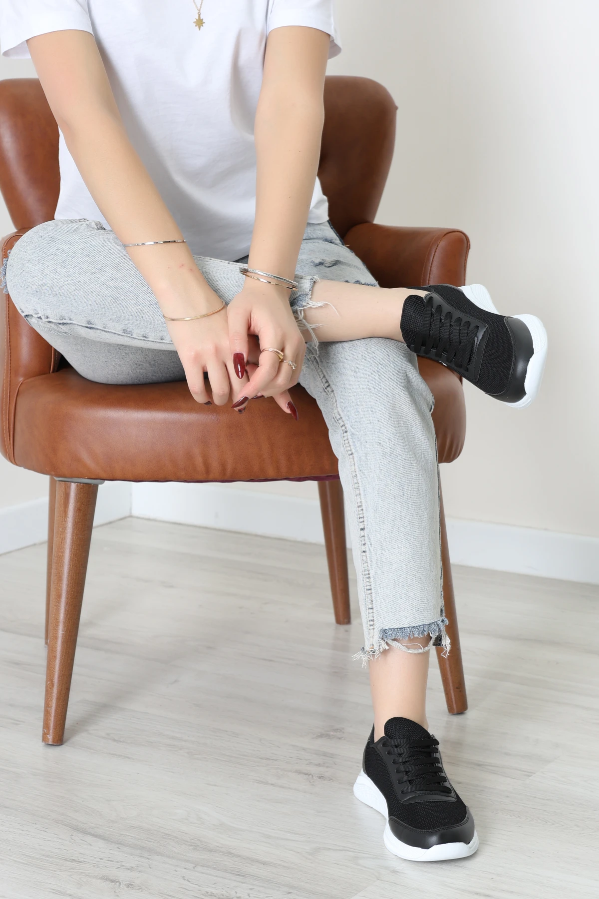 Baskılı Spor Ayakkabı Siyahbeyaz - 31911.264.