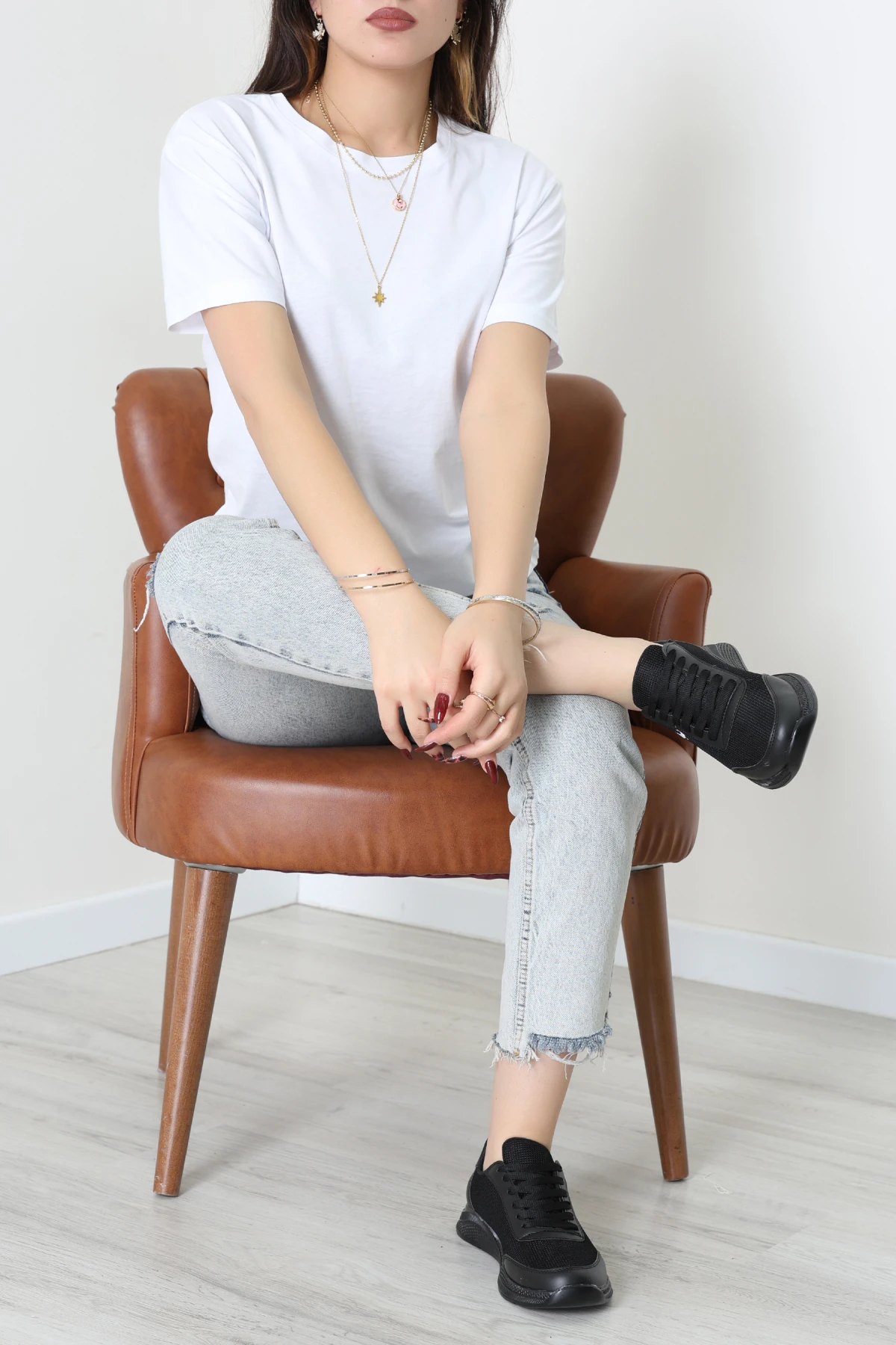 Baskılı Spor Ayakkabı Siyah - 31911.264.