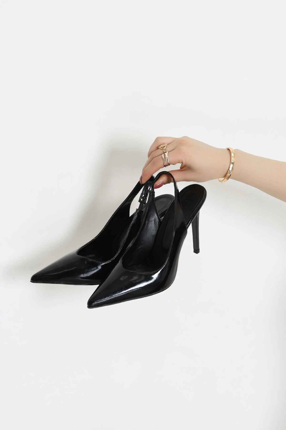 11 Cm Sivri Topuklu Ayakkabı Siyahrugan - 32005.264.