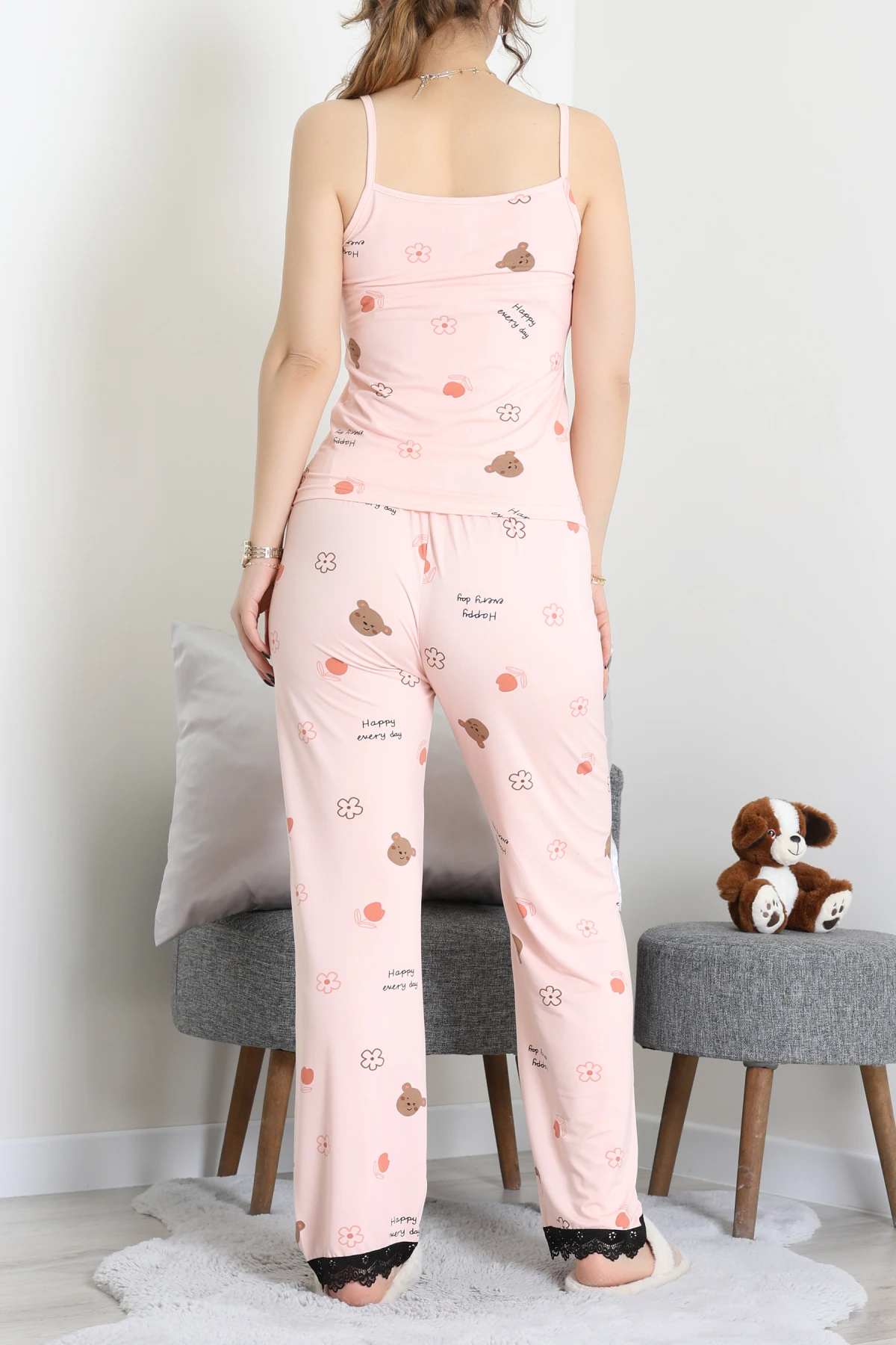 Milan İp Askılı Pijama Takımı Pudra - 320.1287.