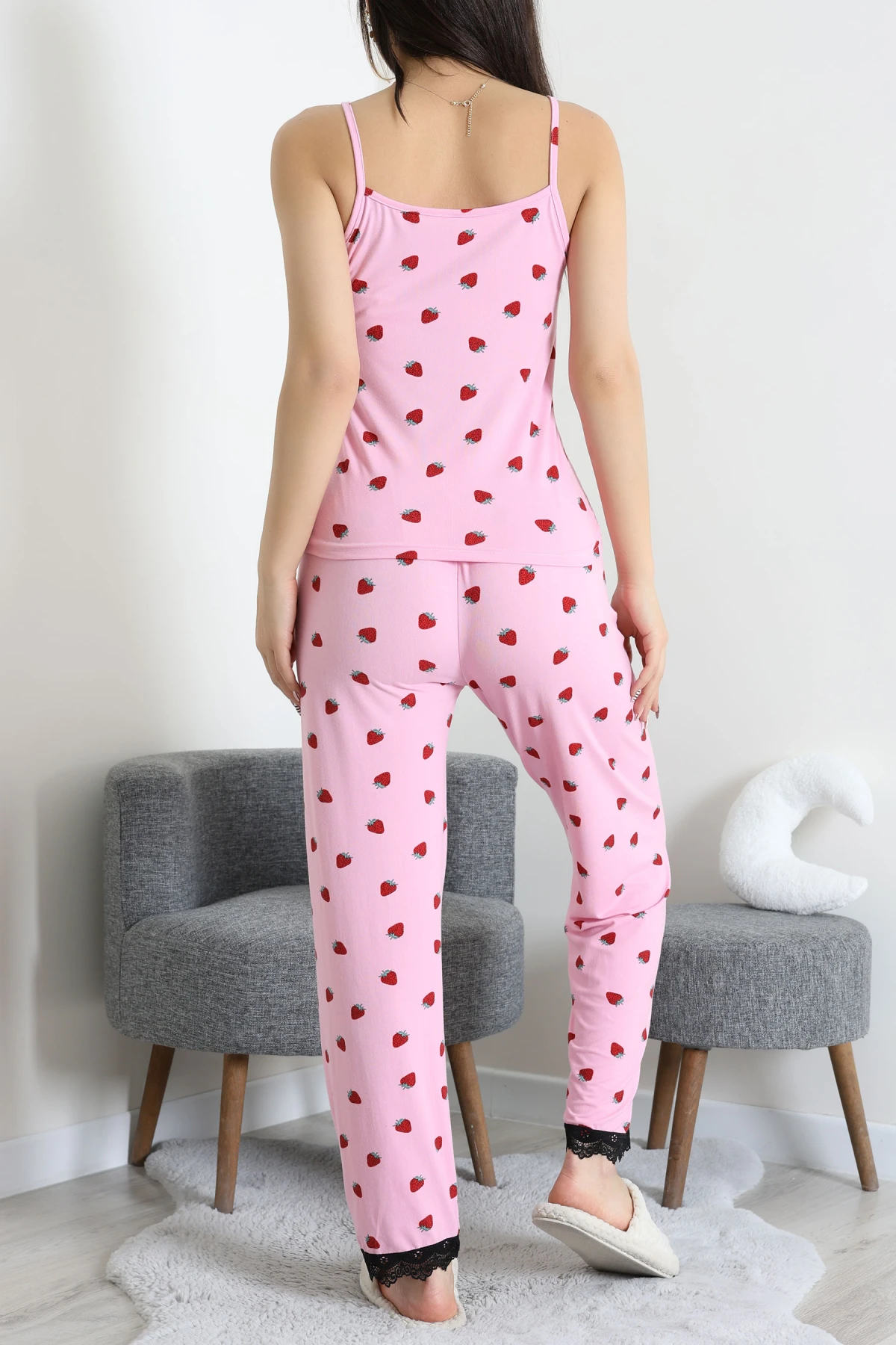 Milan İp Askılı Pijama Takımı Pembeçilek - 320.1287.