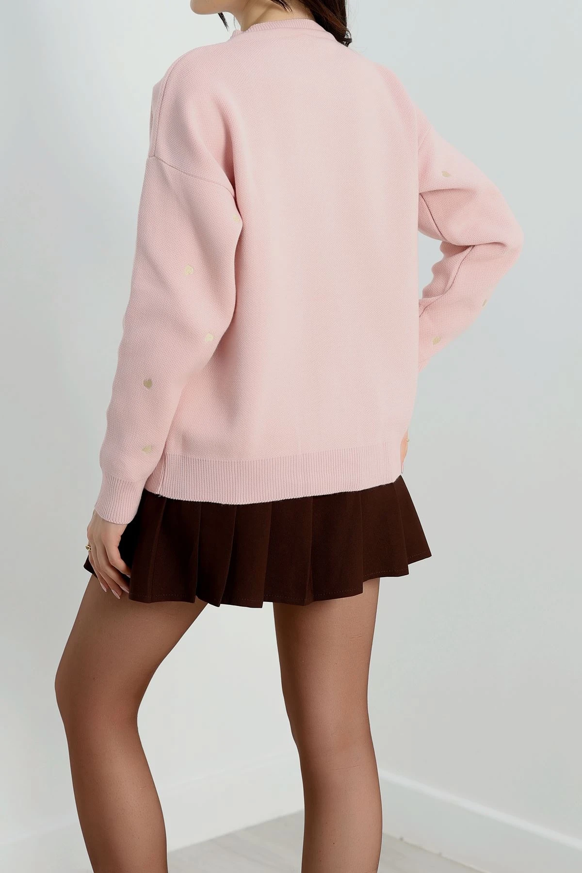 Kalp Detaylı Hırka Pembelatte - 3219.1577.