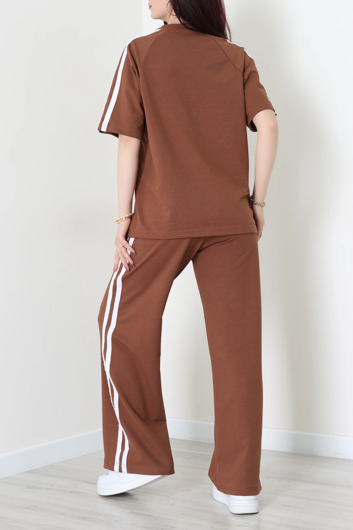 2 İplik Şeritli Eşofman Takımı Kahve - 32262.1567.