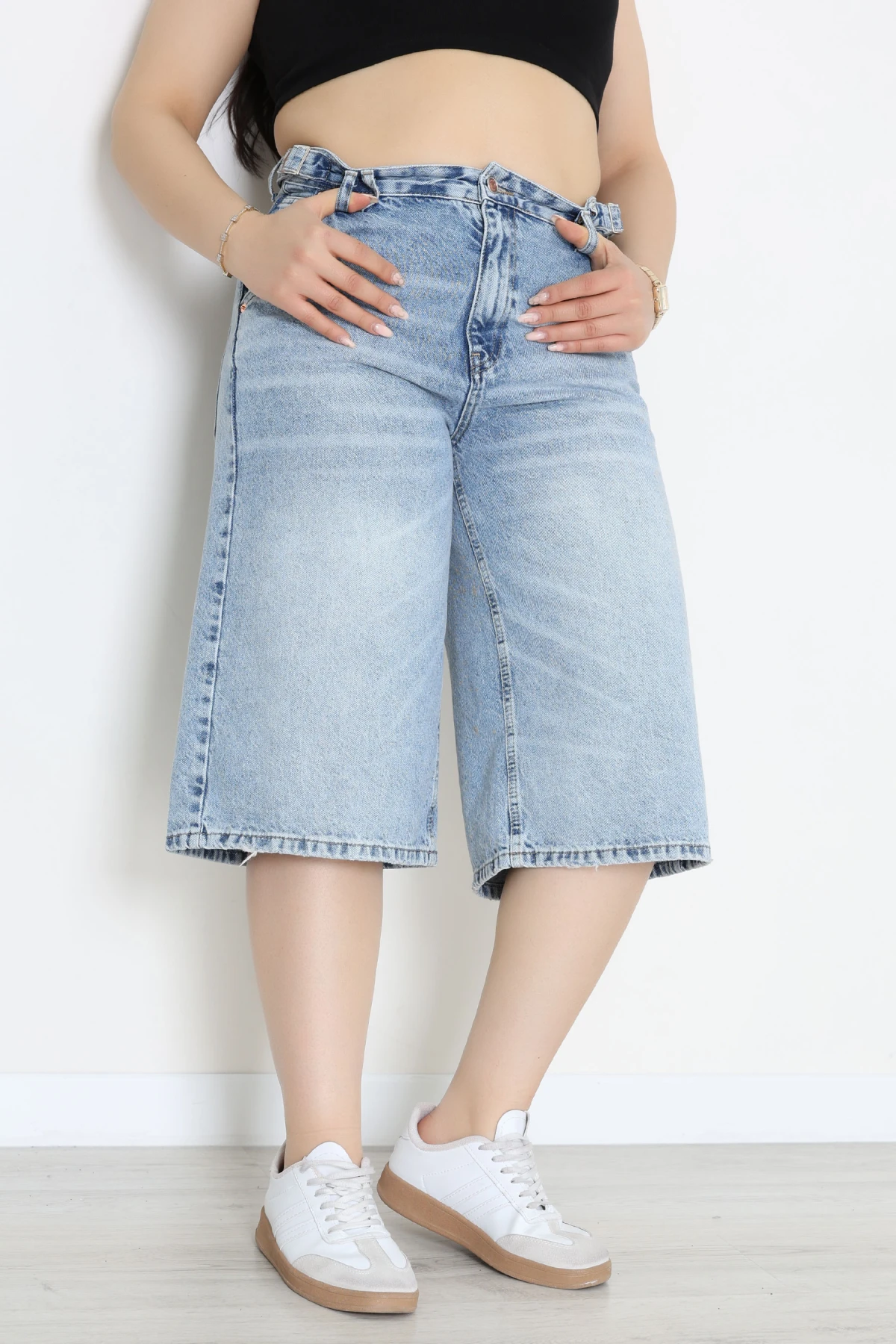 Büyük Beden Kot Şort Açıkmavi - 32280331.1968.