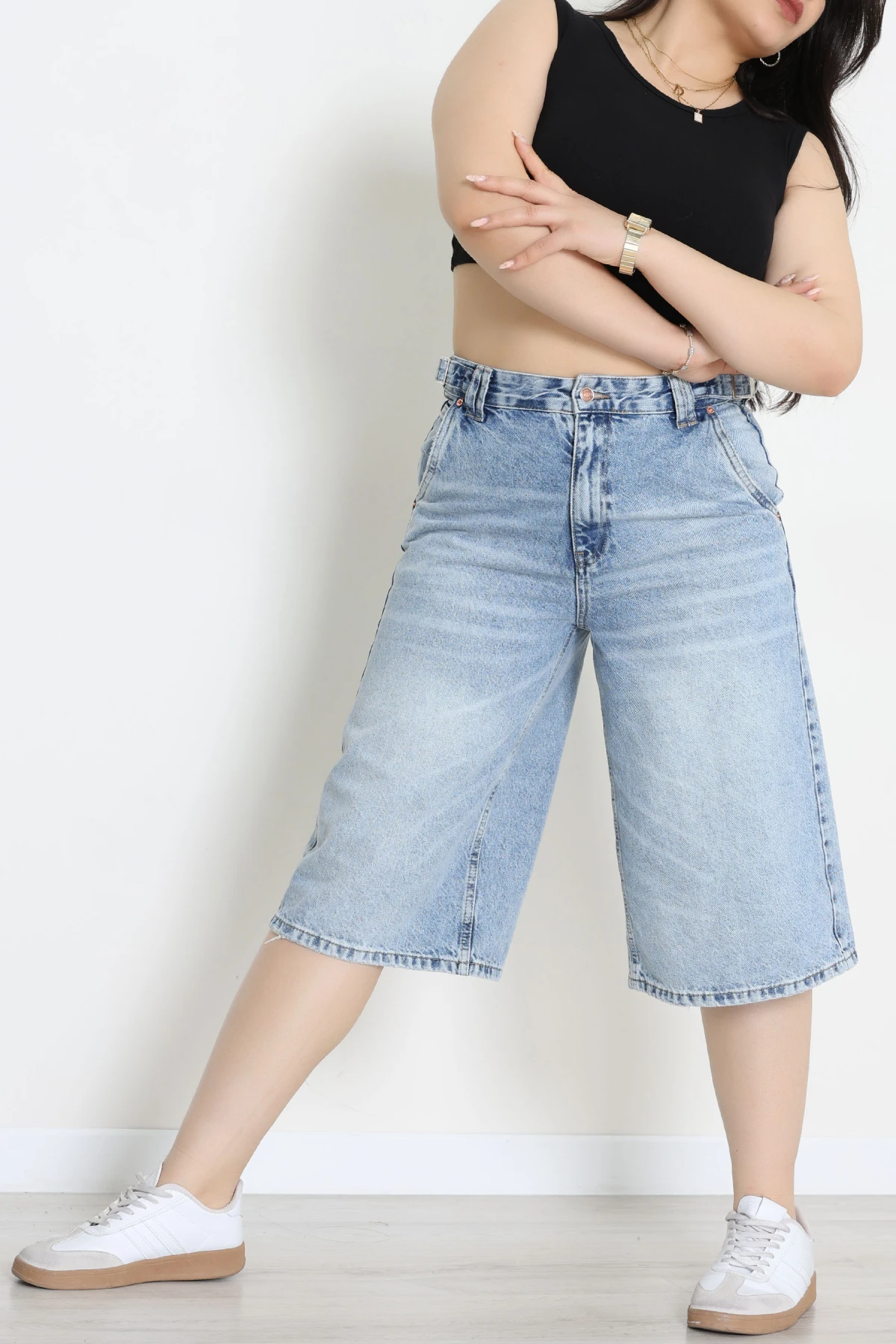 Büyük Beden Kot Şort Açıkmavi - 32280331.1968.