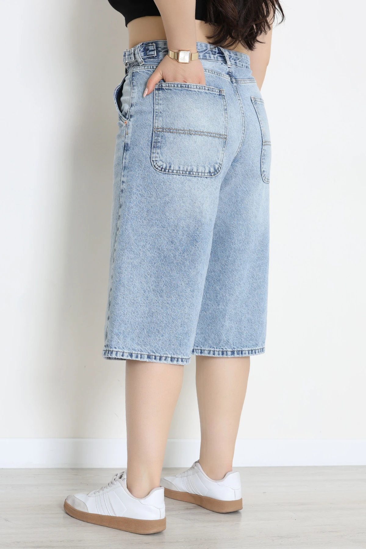 Büyük Beden Kot Şort Açıkmavi - 32280331.1968.