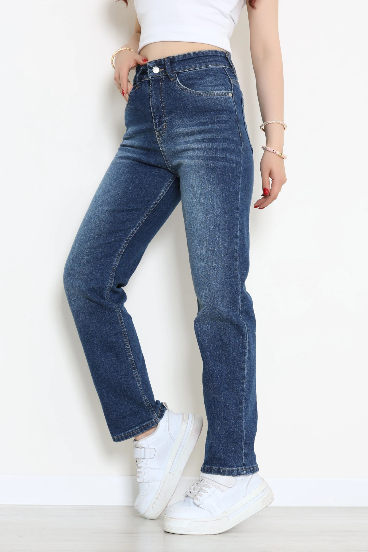 Straight Kot Pantolon Lacivert - 32554.2059.