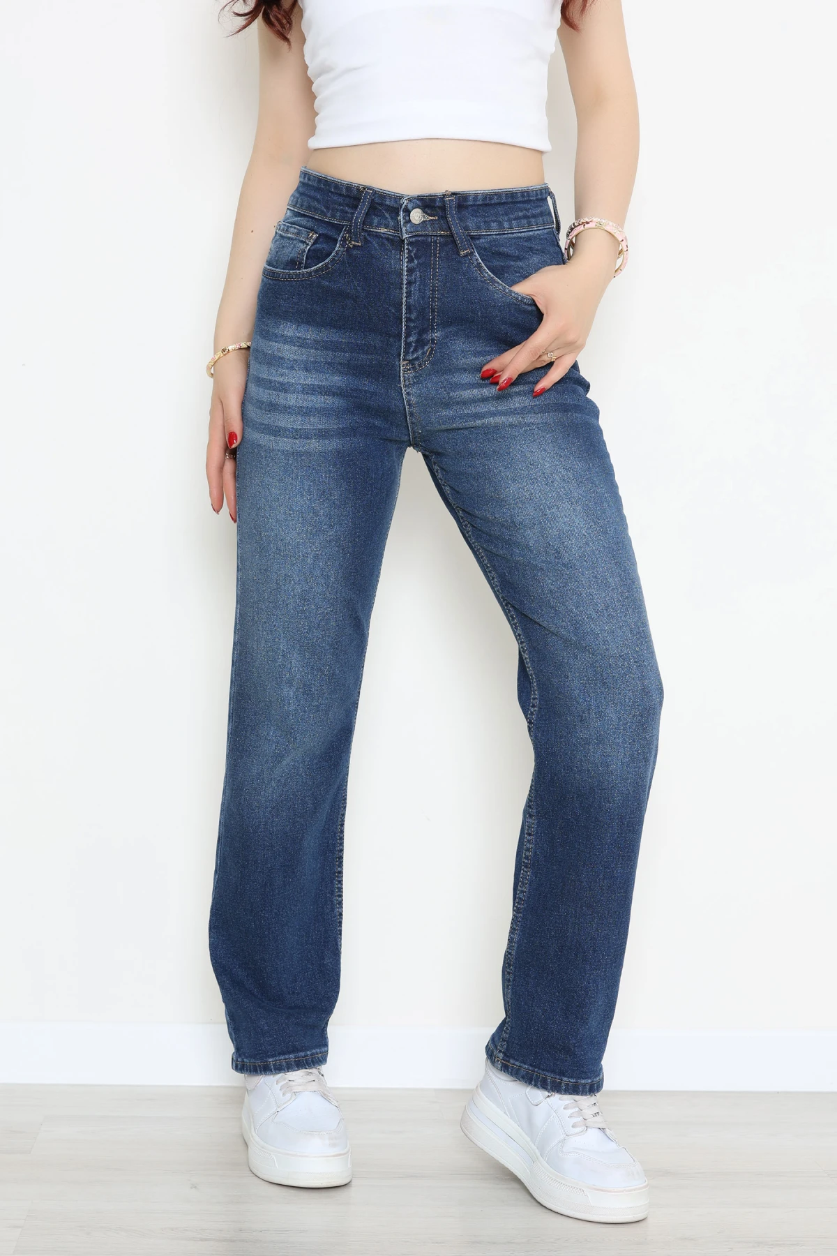 Straight Kot Pantolon Lacivert - 32554.2059.