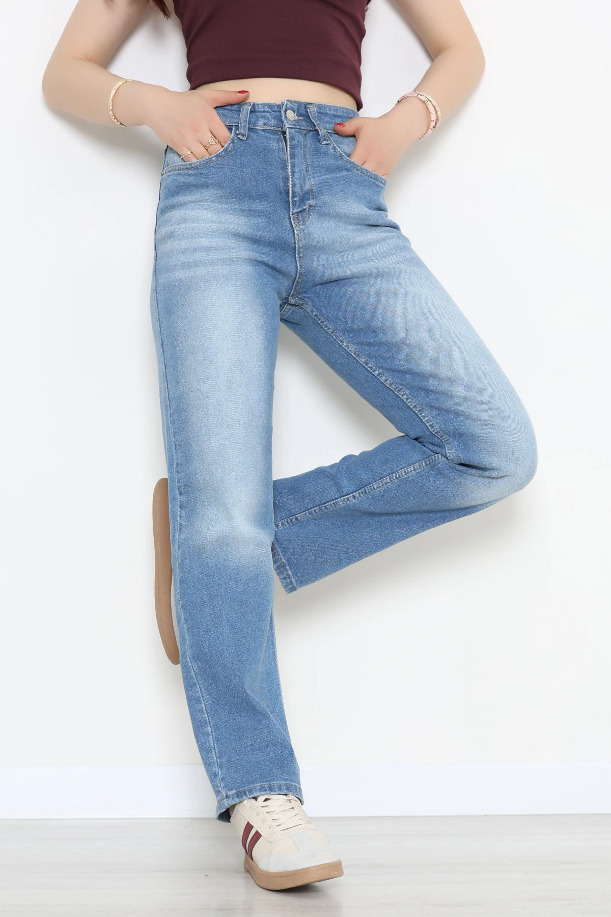 Straight Kot Pantolon Mavi - 32554.2059.