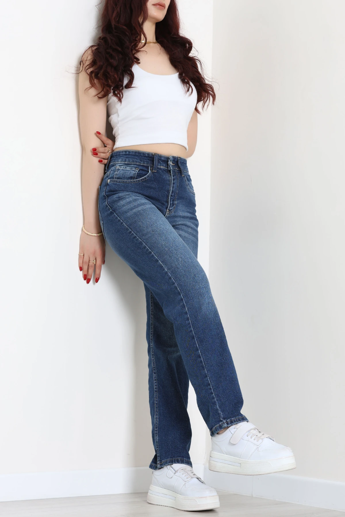 Straight Kot Pantolon Lacivert - 32554.2059.