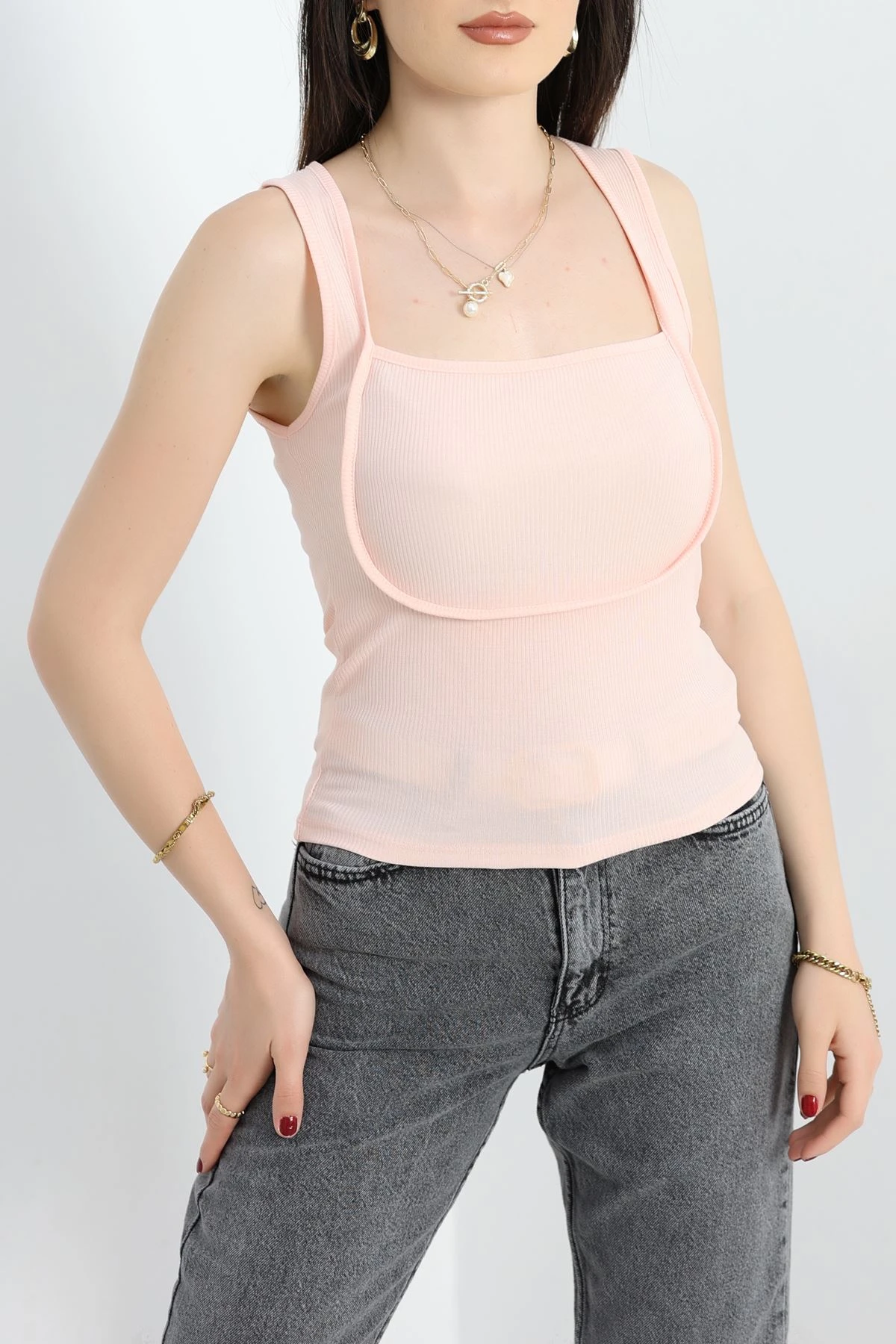 Kare Yaka Fitilli Atlet Pudra - 3946.1595.