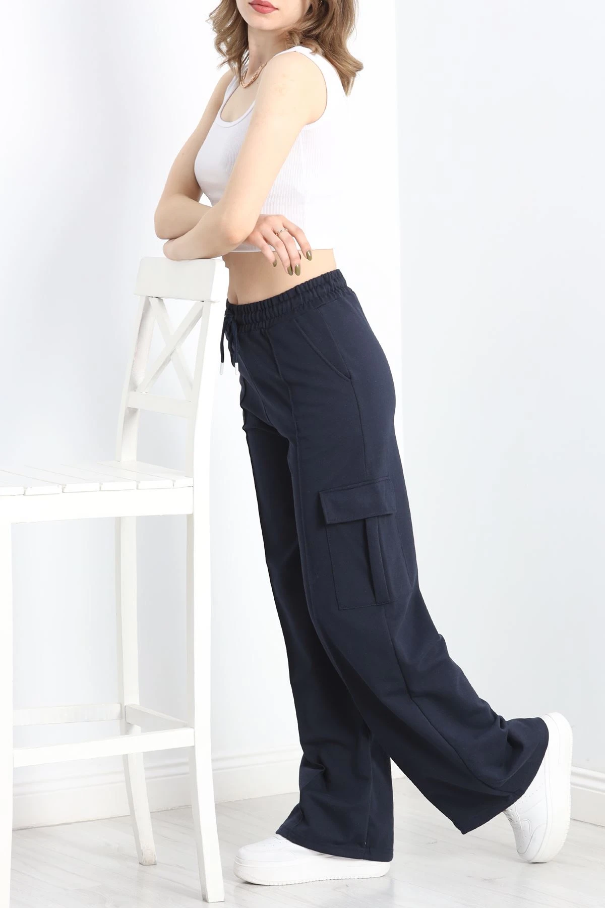 2 İplik Çımalı Kargo Eşofman Altı Lacivert - 40020.1857.