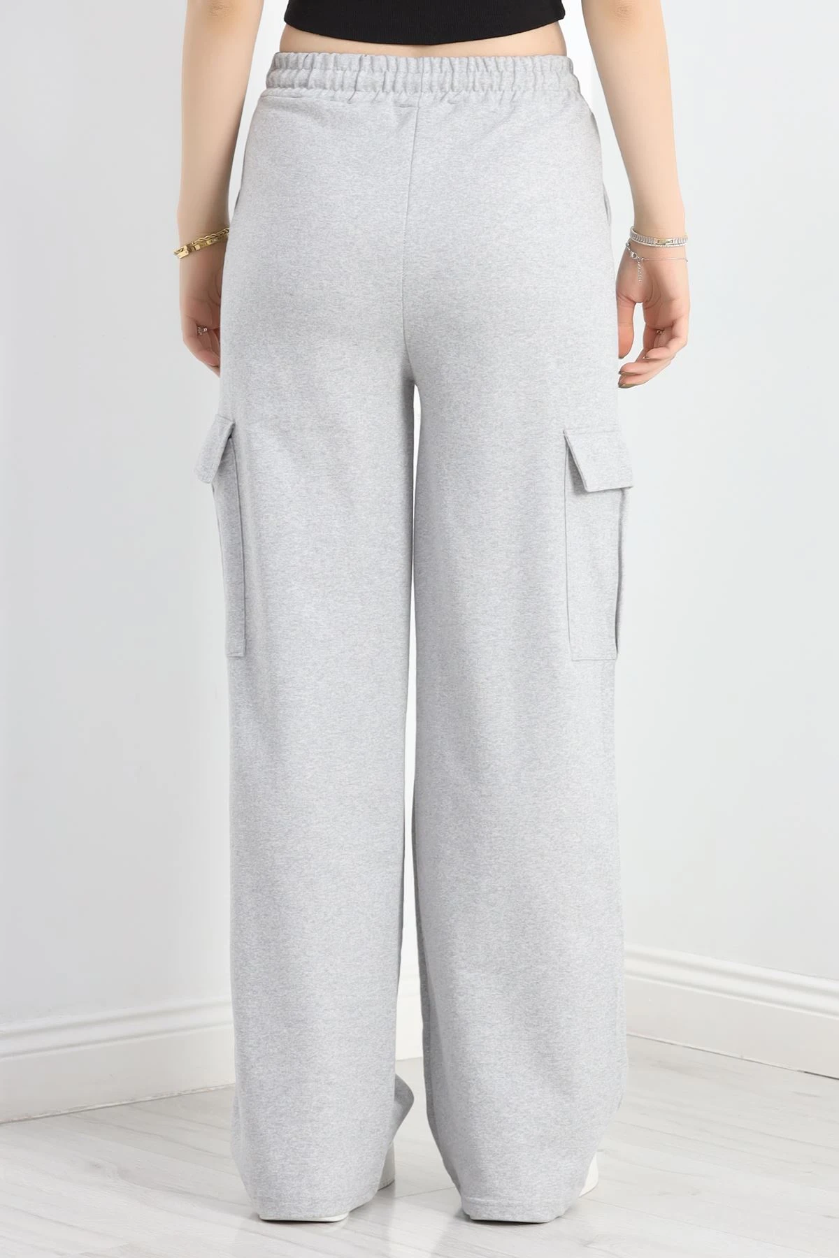 2 İplik Çımalı Kargo Eşofman Altı Gri - 40020.1857.