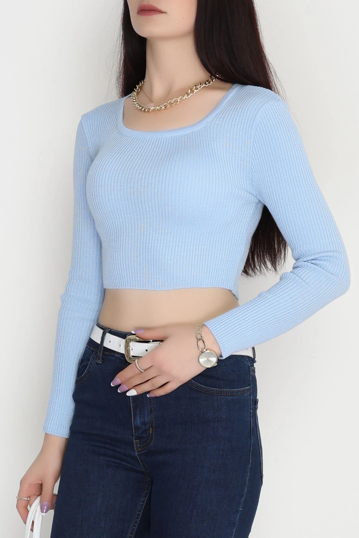 Kare Yaka Triko Bebemavi - 4012.2043.