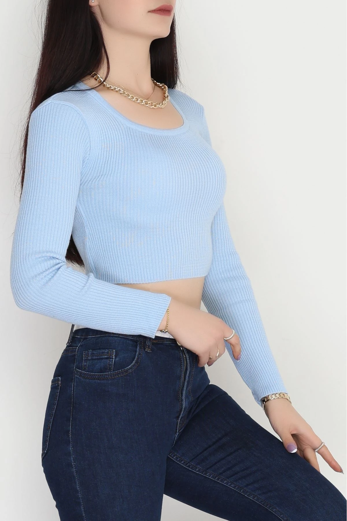 Kare Yaka Triko Bebemavi - 4012.2043.