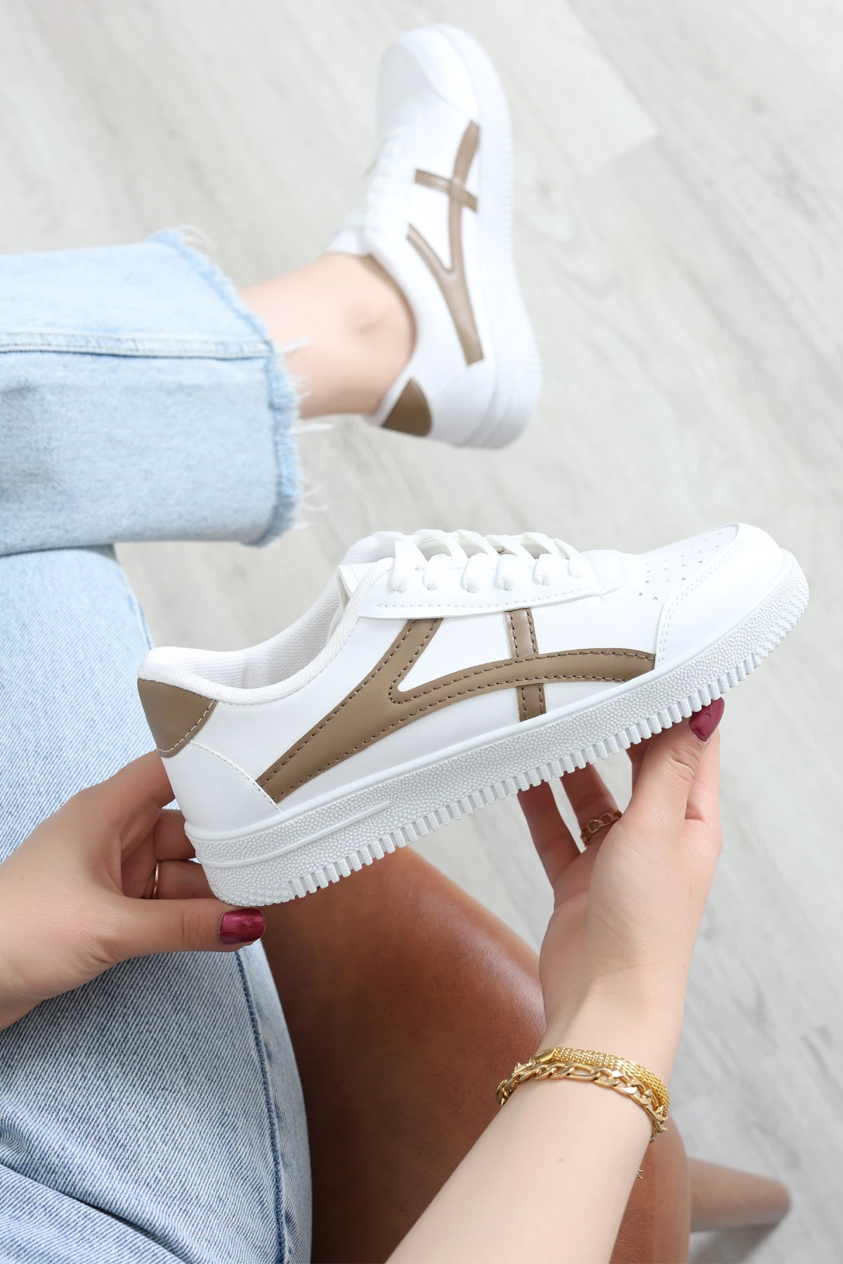 Günlük Spor Ayakkabı Beyazkahve - 40133.264.