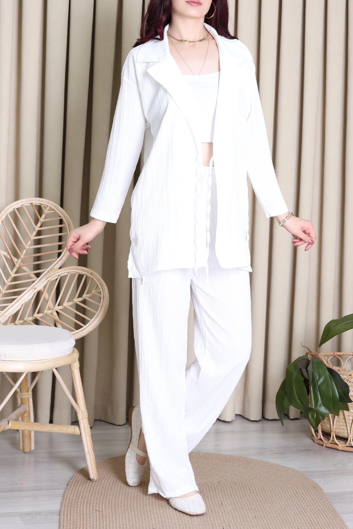 Bağlamalı Kaş Takım Ekru - 4159.1247.