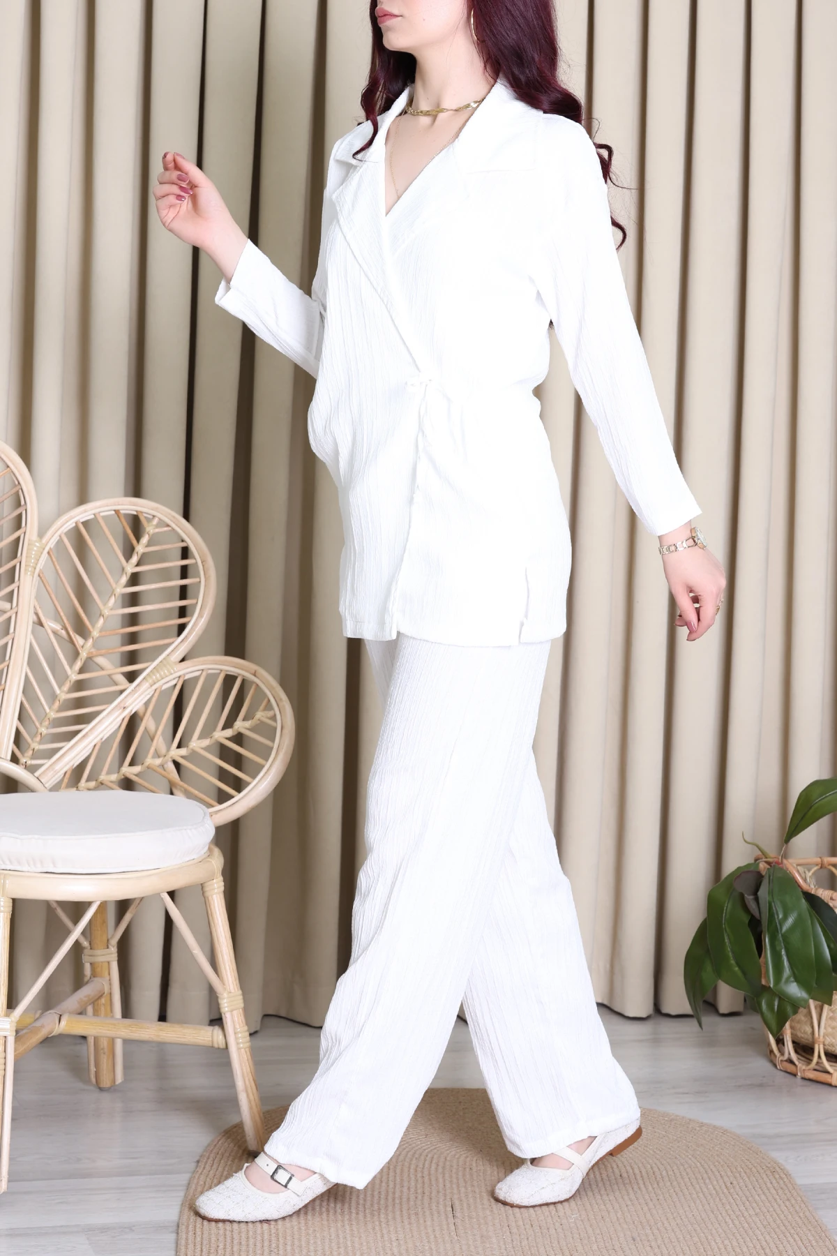 Bağlamalı Kaş Takım Ekru - 4159.1247.