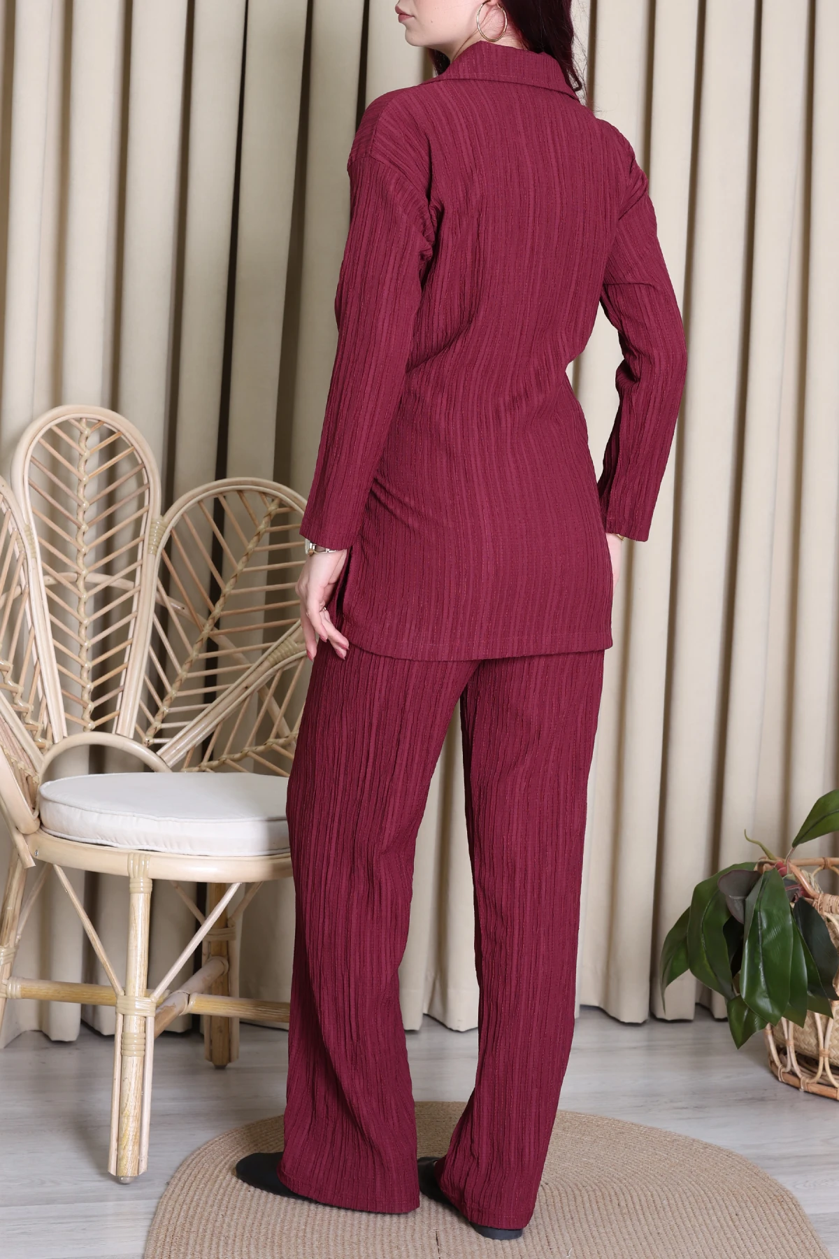 Bağlamalı Kaş Takım Bordo - 4159.1247.