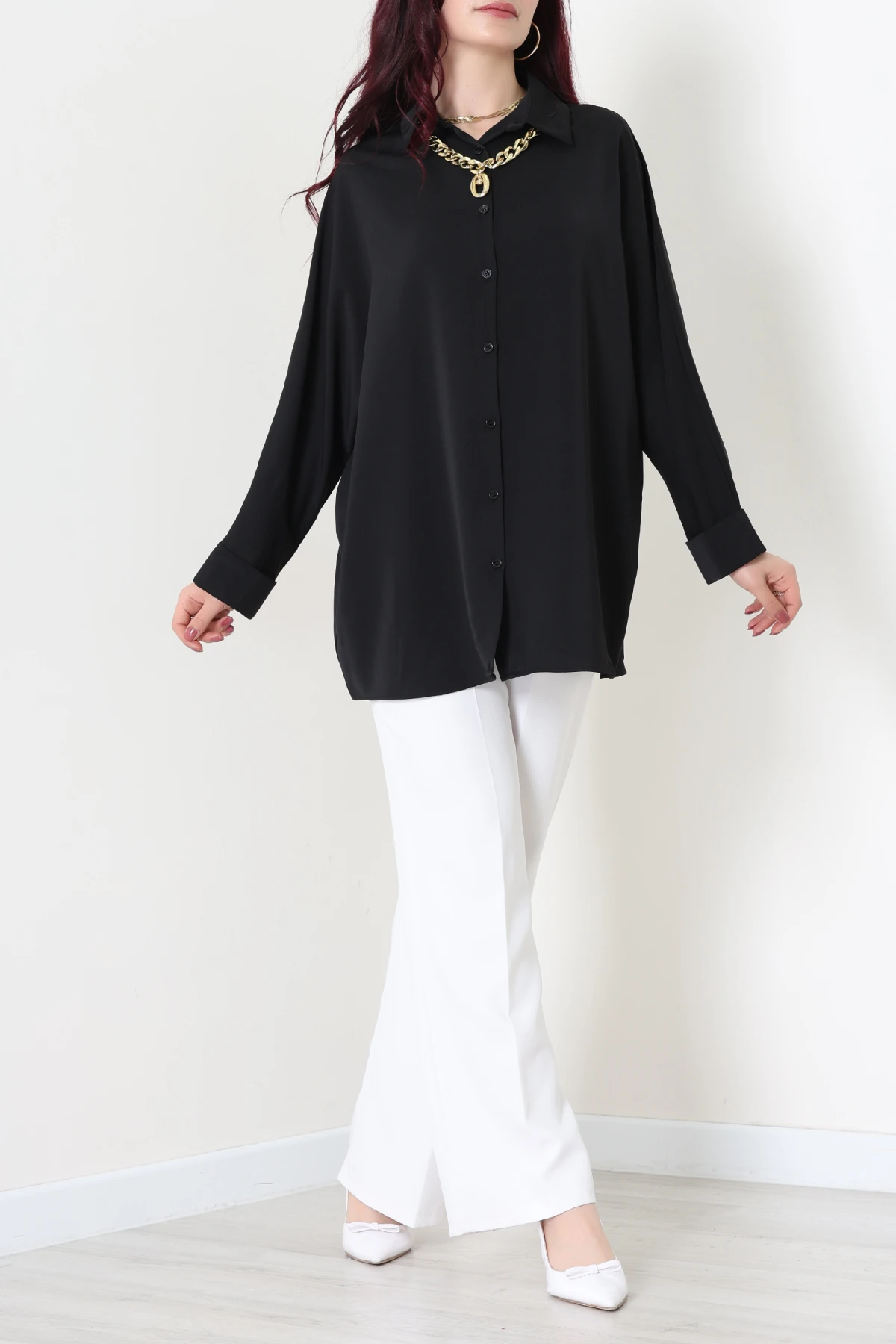 Aksesuarlı Gömlek Siyah - 4239.360.