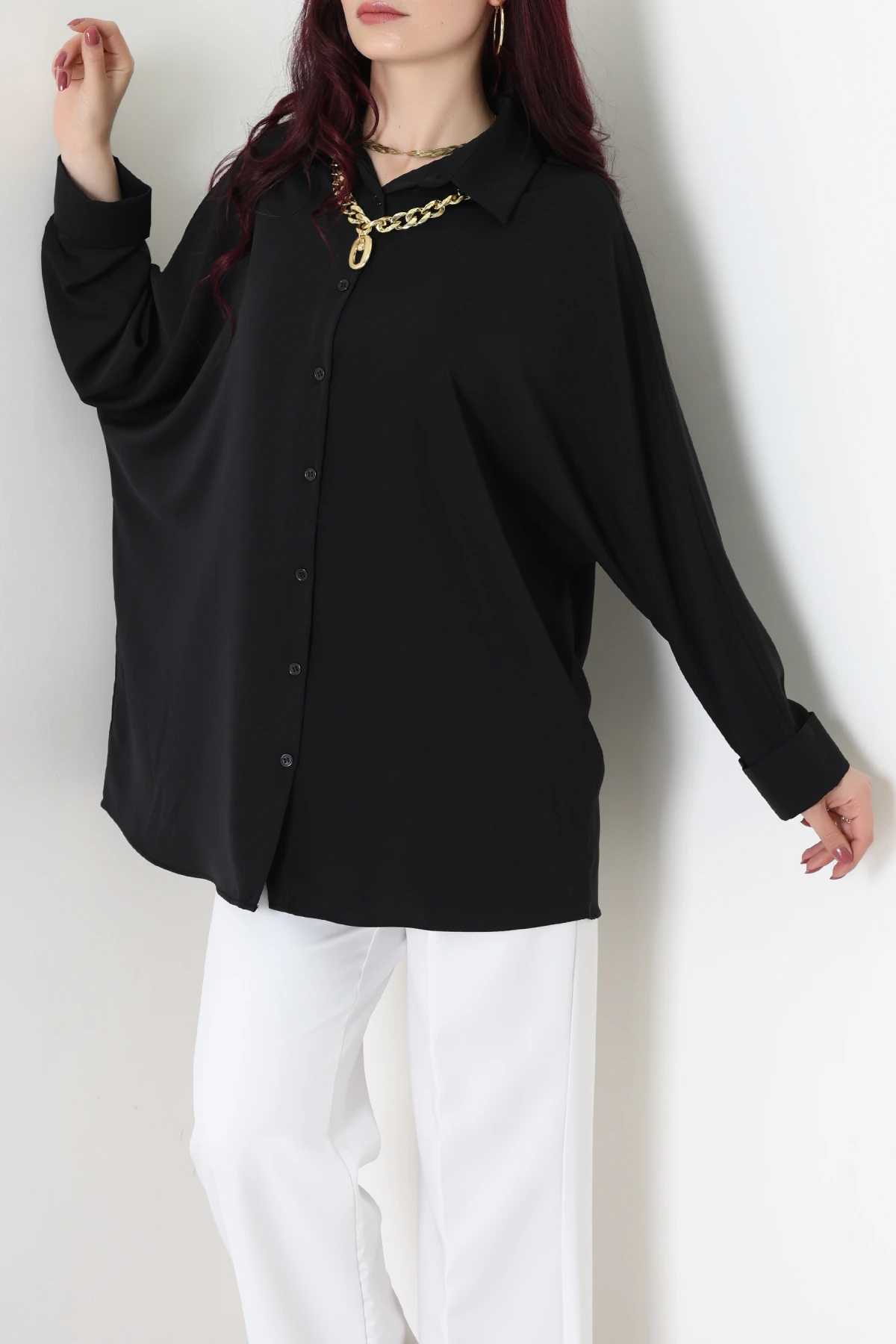 Aksesuarlı Gömlek Siyah - 4239.360.