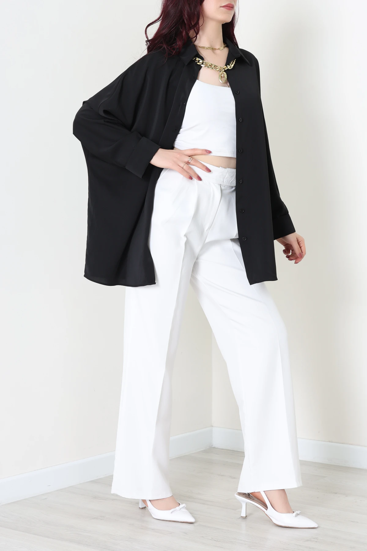 Aksesuarlı Gömlek Siyah - 4239.360.