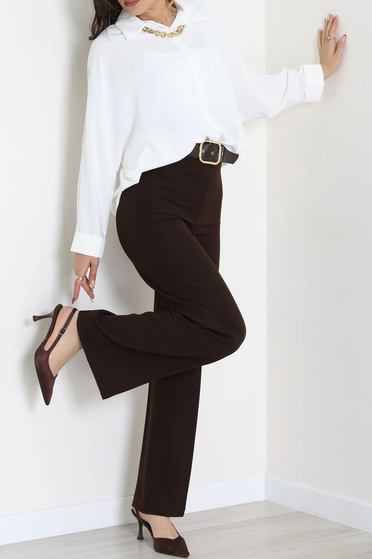 Aksesuarlı Gömlek Beyaz - 4239.360.