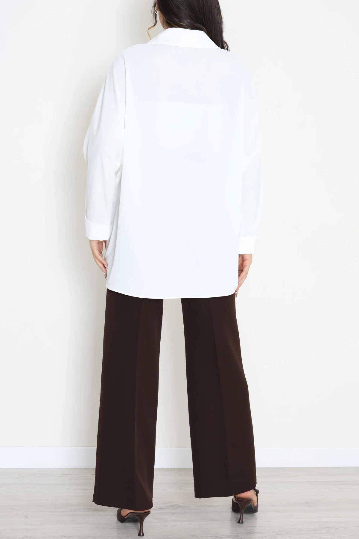 Aksesuarlı Gömlek Beyaz - 4239.360.