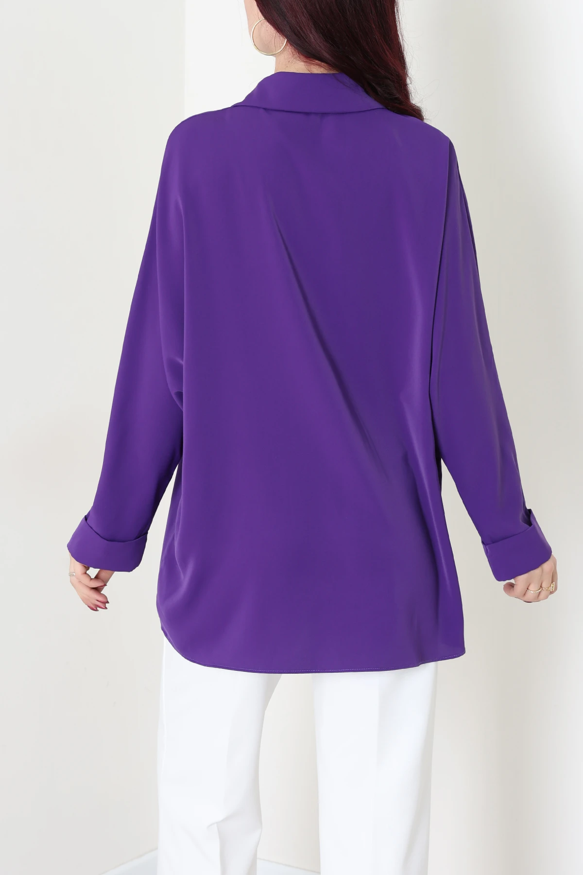 Aksesuarlı Gömlek Mor - 4239.360.