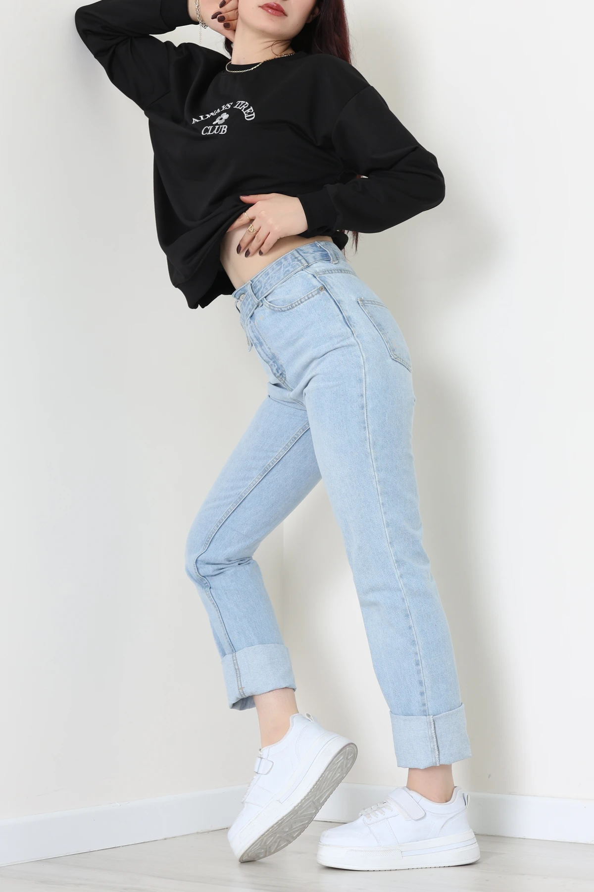 2 İplik Bisiklet Yaka Sweat Siyah - 42716.1878.