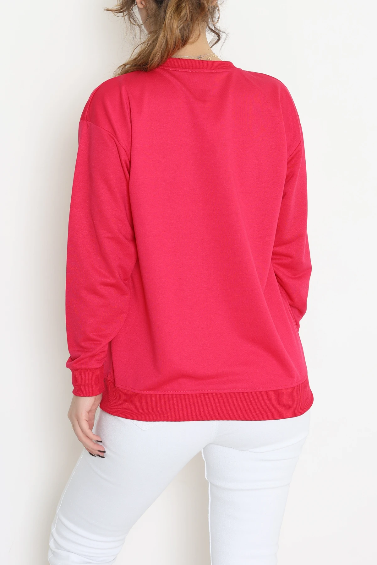 2 İplik Baskılı Sweat Fuşyaekru - 42718.1878.