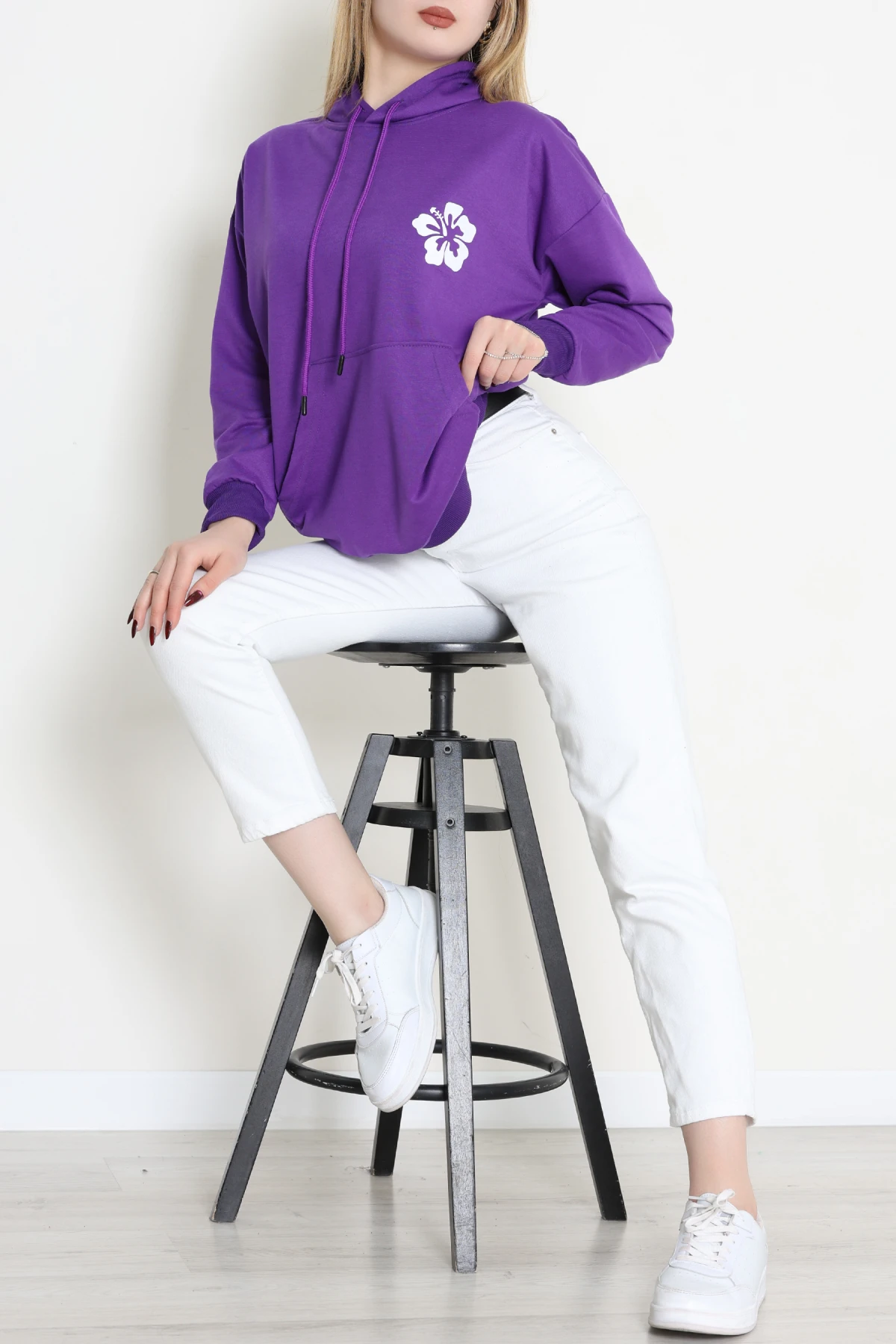 2 İplik Kanguru Cepli Kapşonlu Sweat Morekru - 42721.1878.