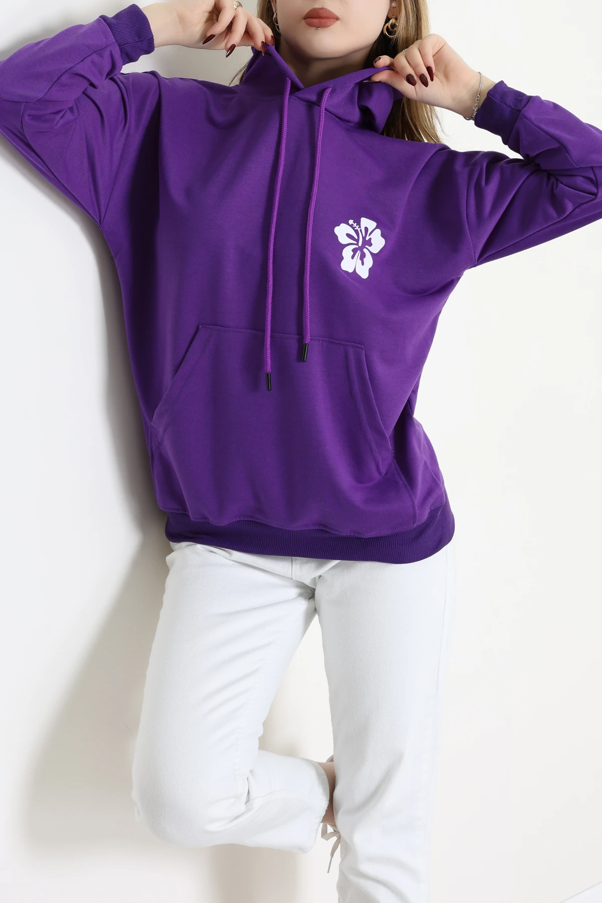 2 İplik Kanguru Cepli Kapşonlu Sweat Morekru - 42721.1878.