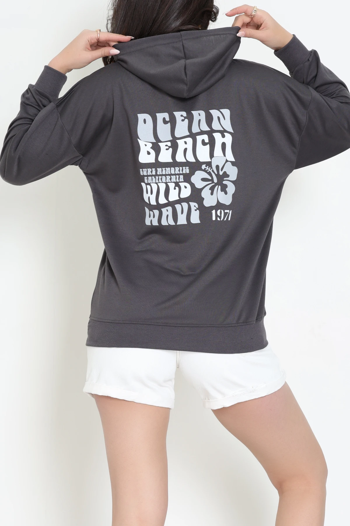 2 İplik Kanguru Cepli Kapşonlu Sweat Antrasitekru - 42721.1878.