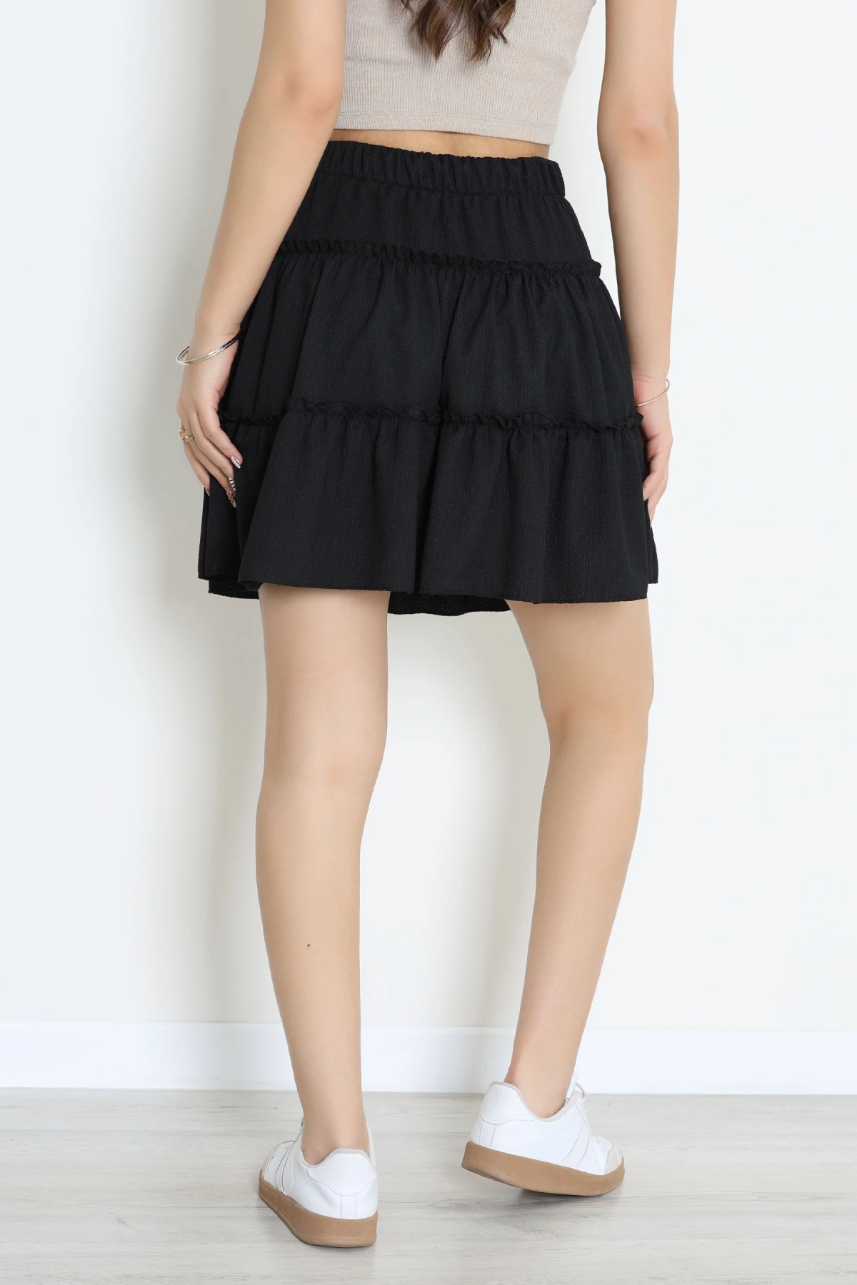 Bürümcük Fırfırlı Mini Etek Siyah - 43946.599.