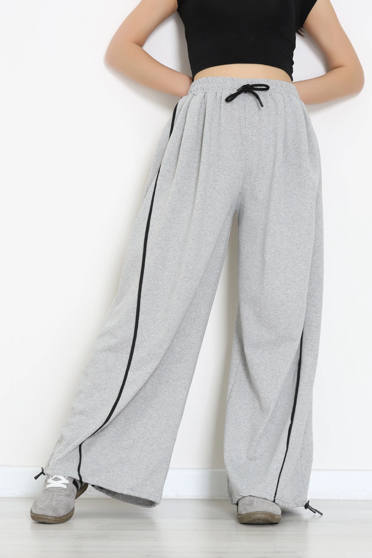 2 İplik Biyeli Eşofman Altı Gri - 43967.1857.