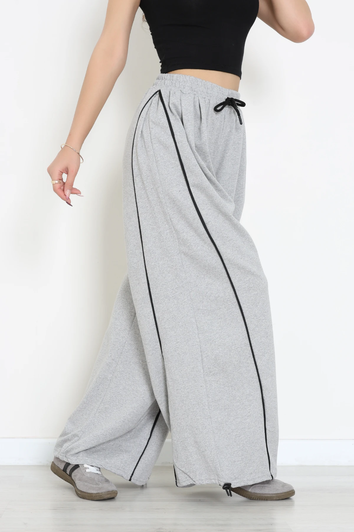 2 İplik Biyeli Eşofman Altı Gri - 43967.1857.