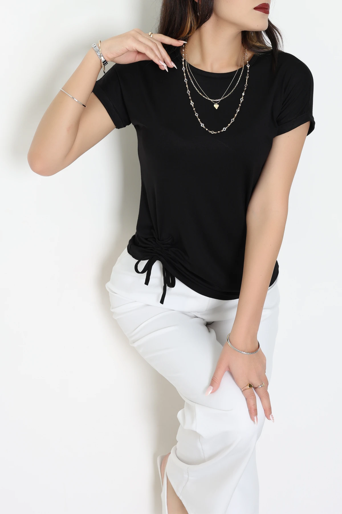 Büzgülü Viskon Bluz Siyah - 43991.599.