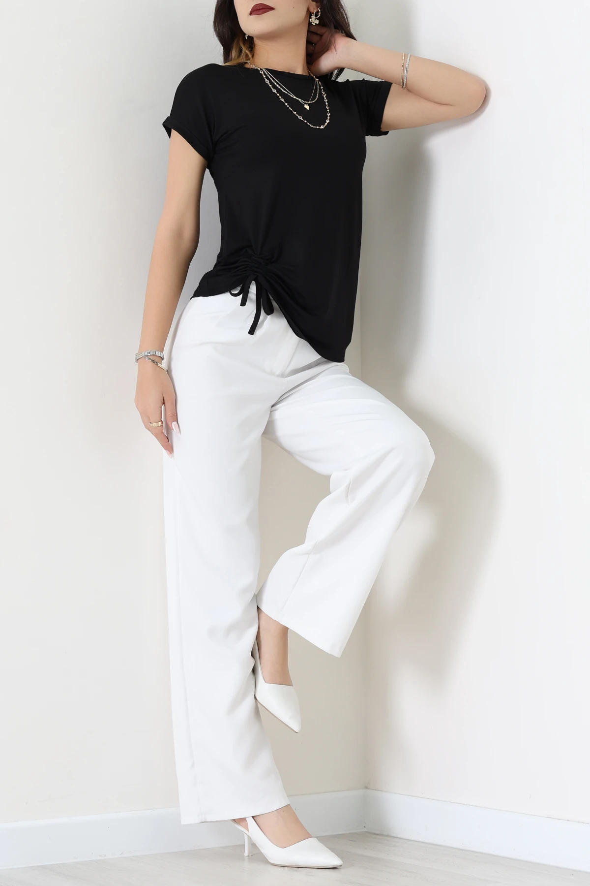 Büzgülü Viskon Bluz Siyah - 43991.599.