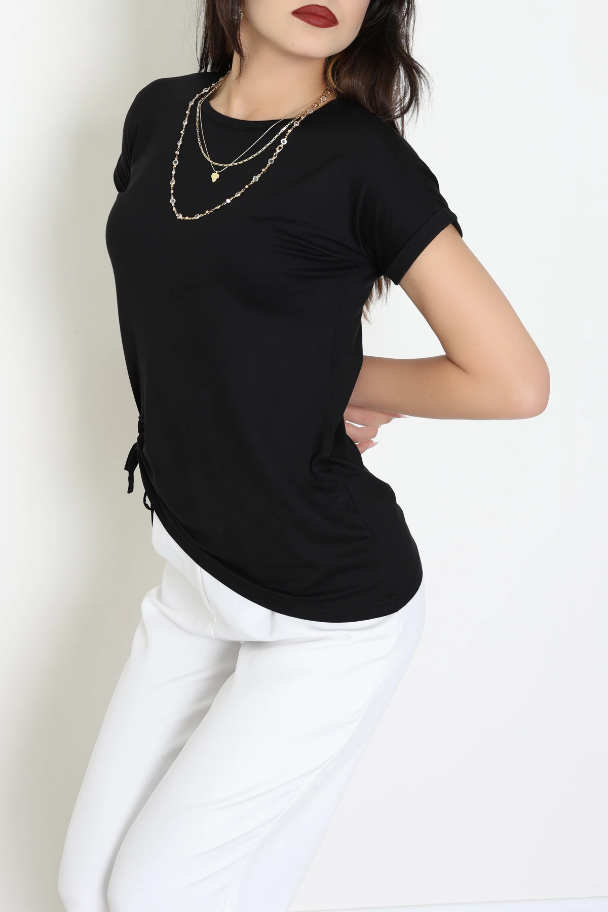 Büzgülü Viskon Bluz Siyah - 43991.599.