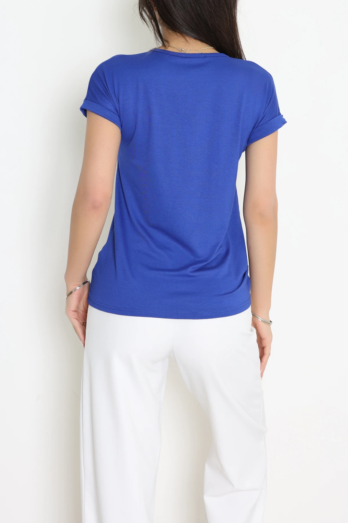 Büzgülü Viskon Bluz Saks - 43991.599.