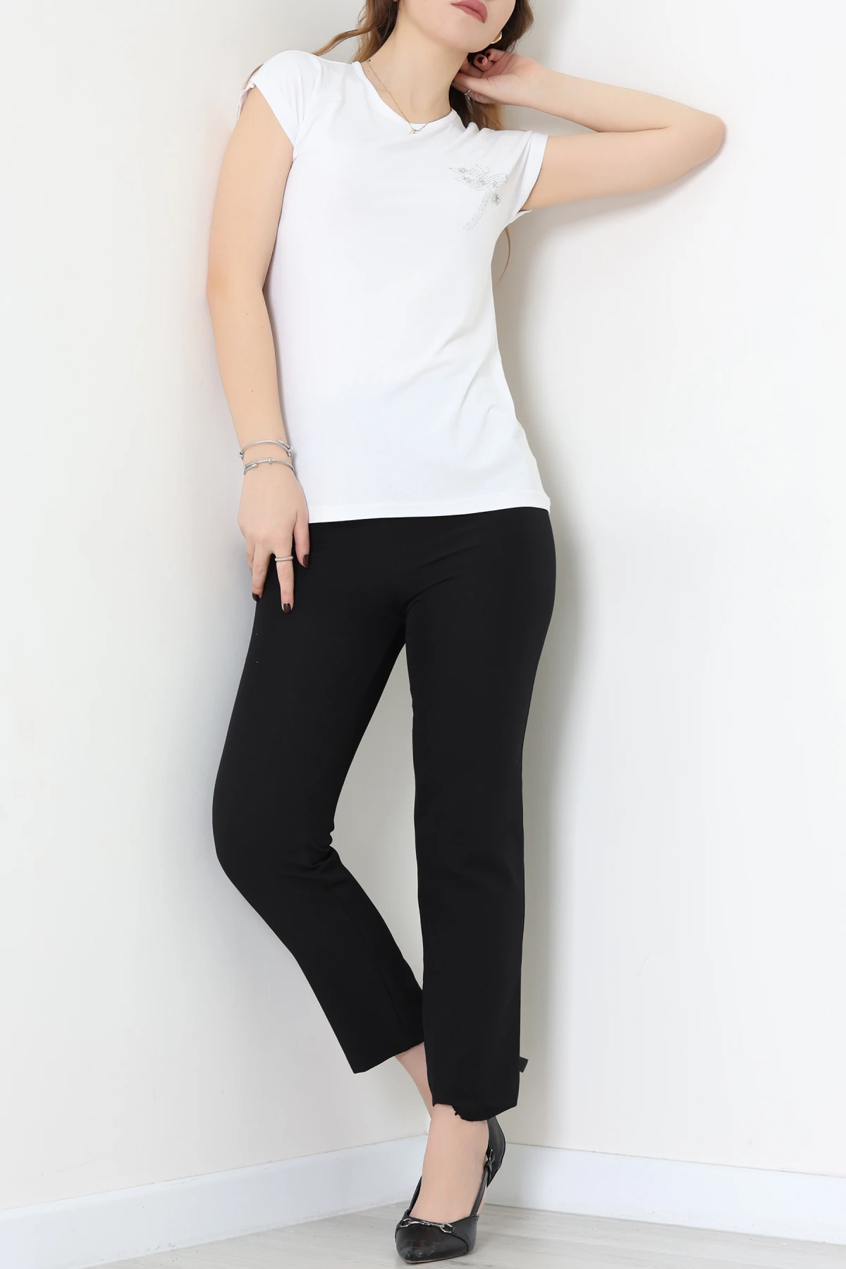 Desenli Bluz Beyaz - 43999.599.