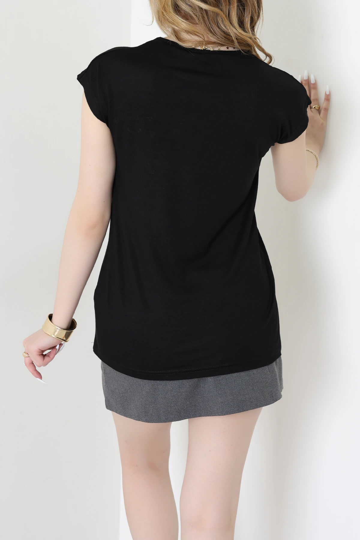 Desenli Bluz Siyah - 43999.599.