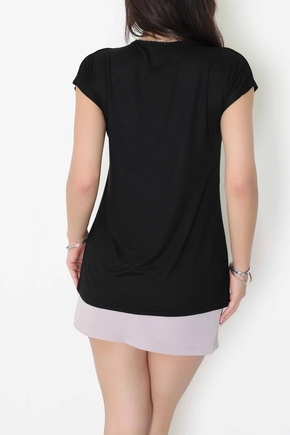 Buz Kristali Baskılı Bluz Siyah - 44008.599.