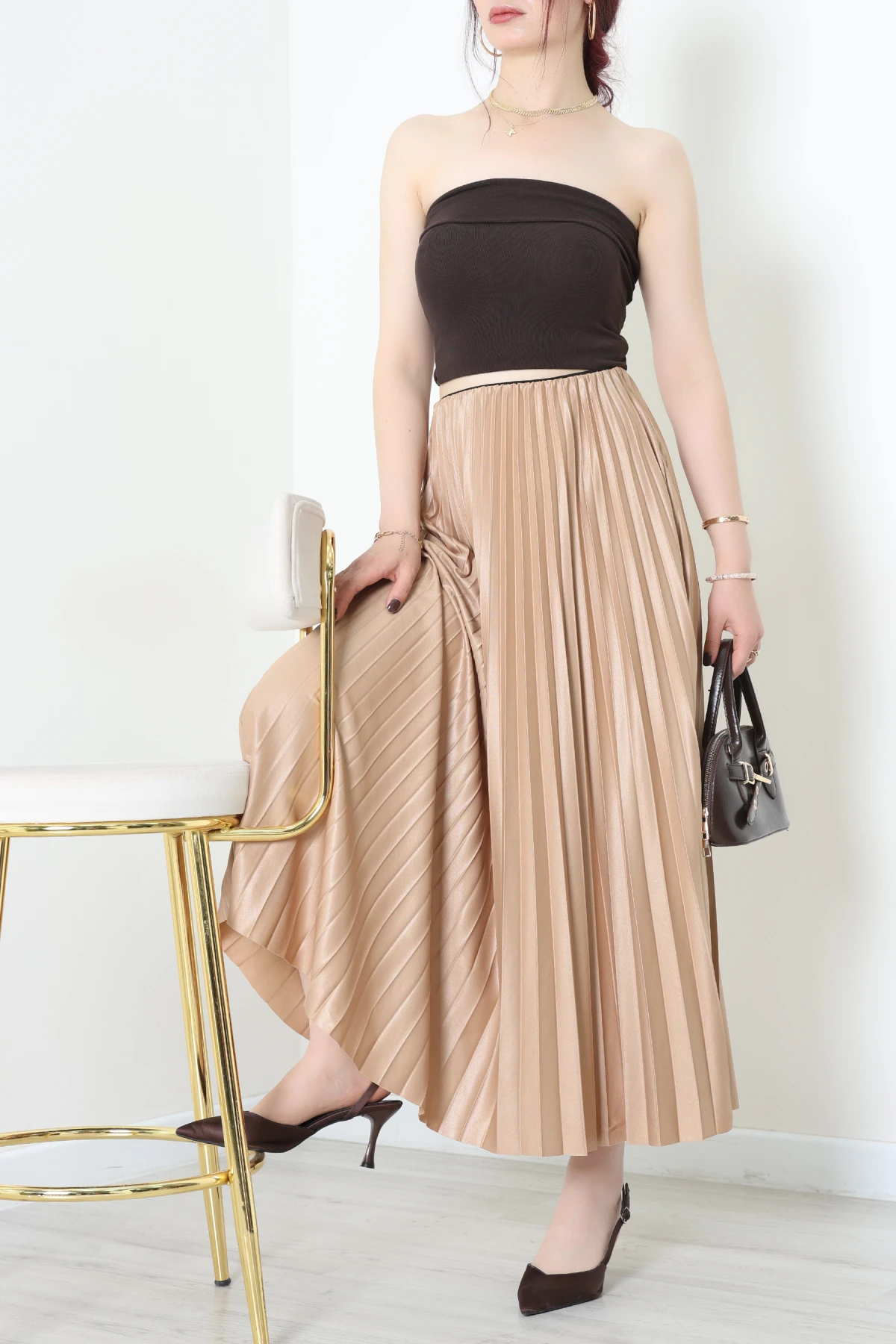 Pileli Etek Bej - 44029.2111.