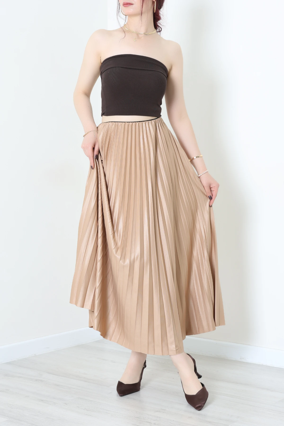 Pileli Etek Bej - 44029.2111.