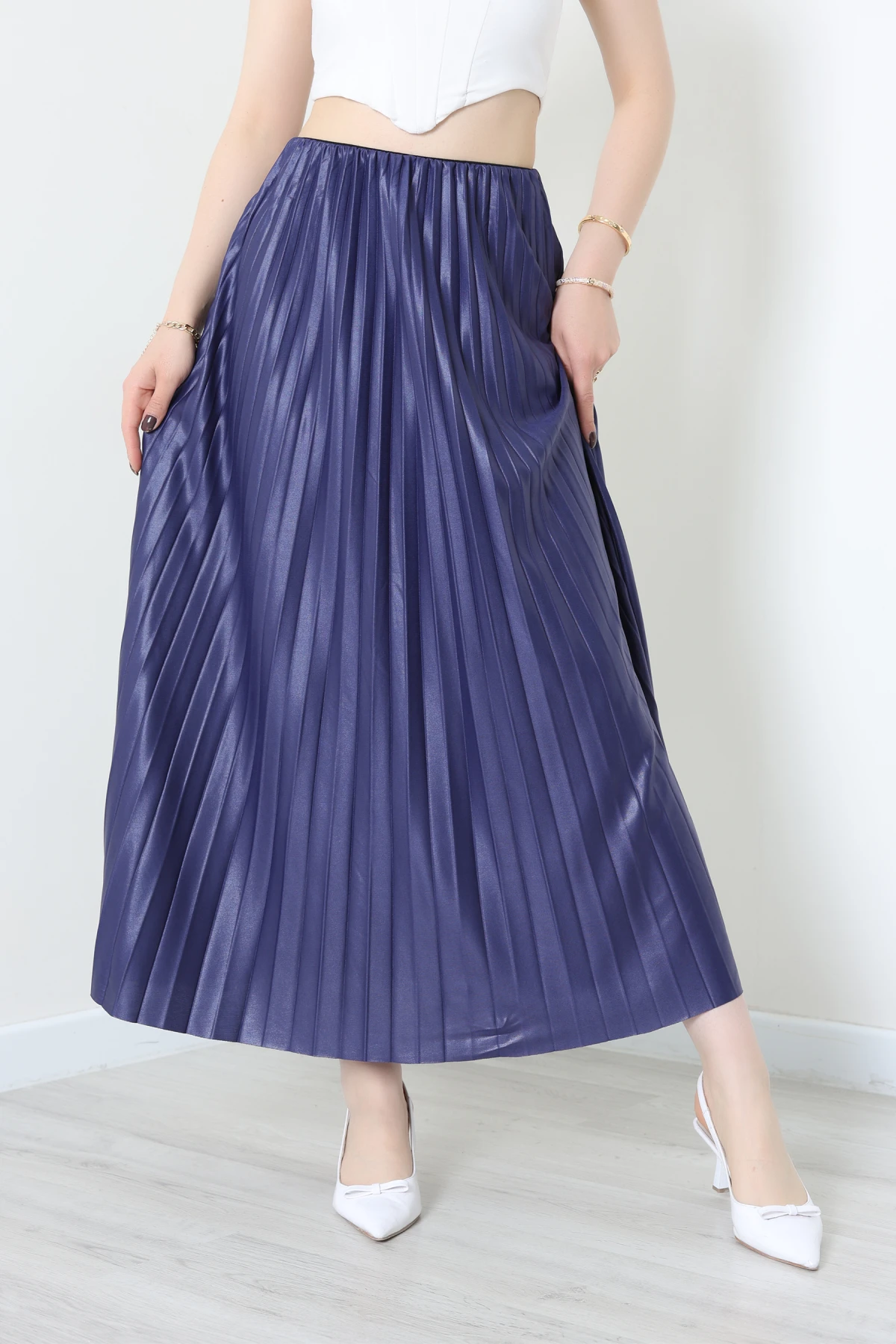 Pileli Etek Lacivert - 44029.2111.